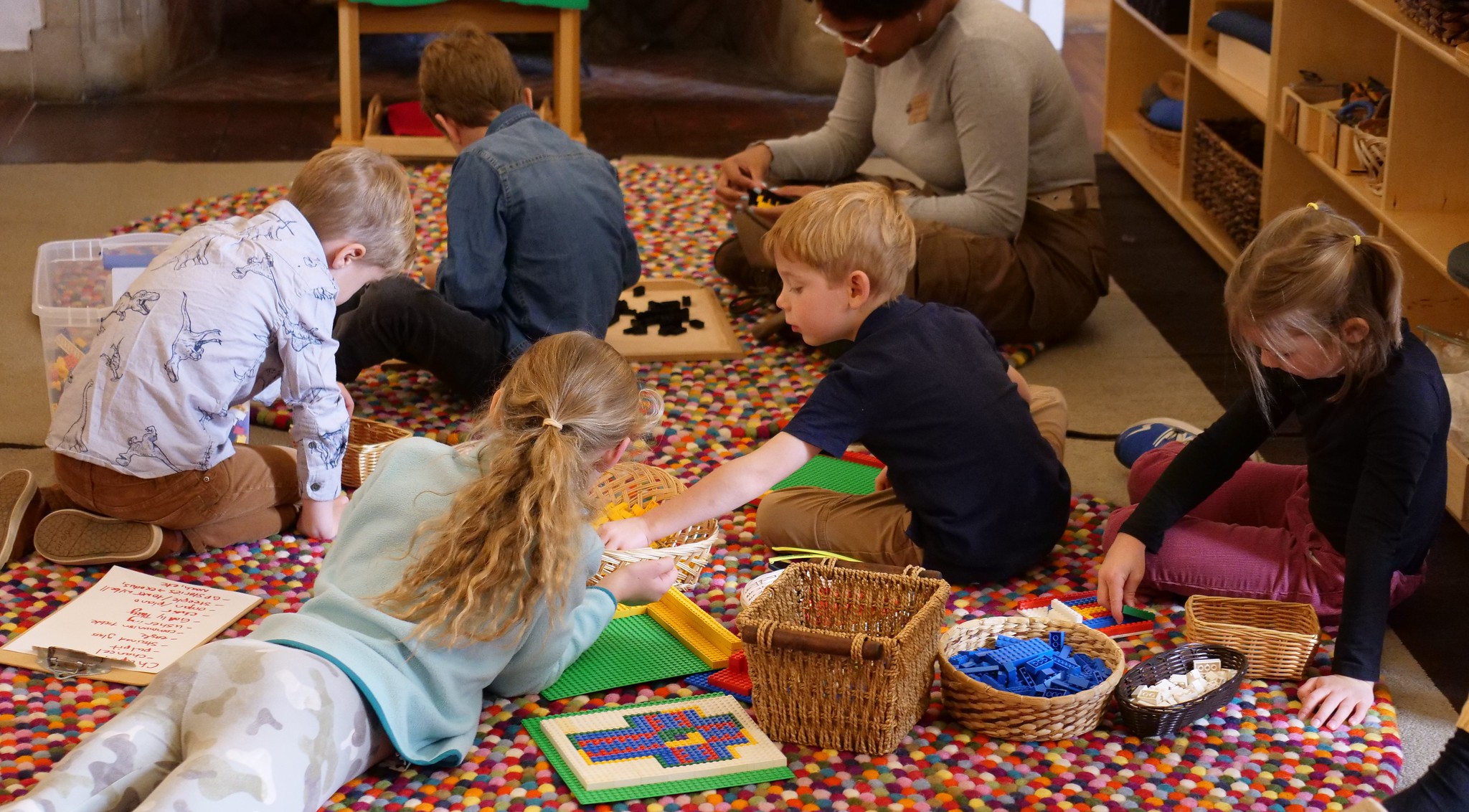 Elementary schoolers during church school