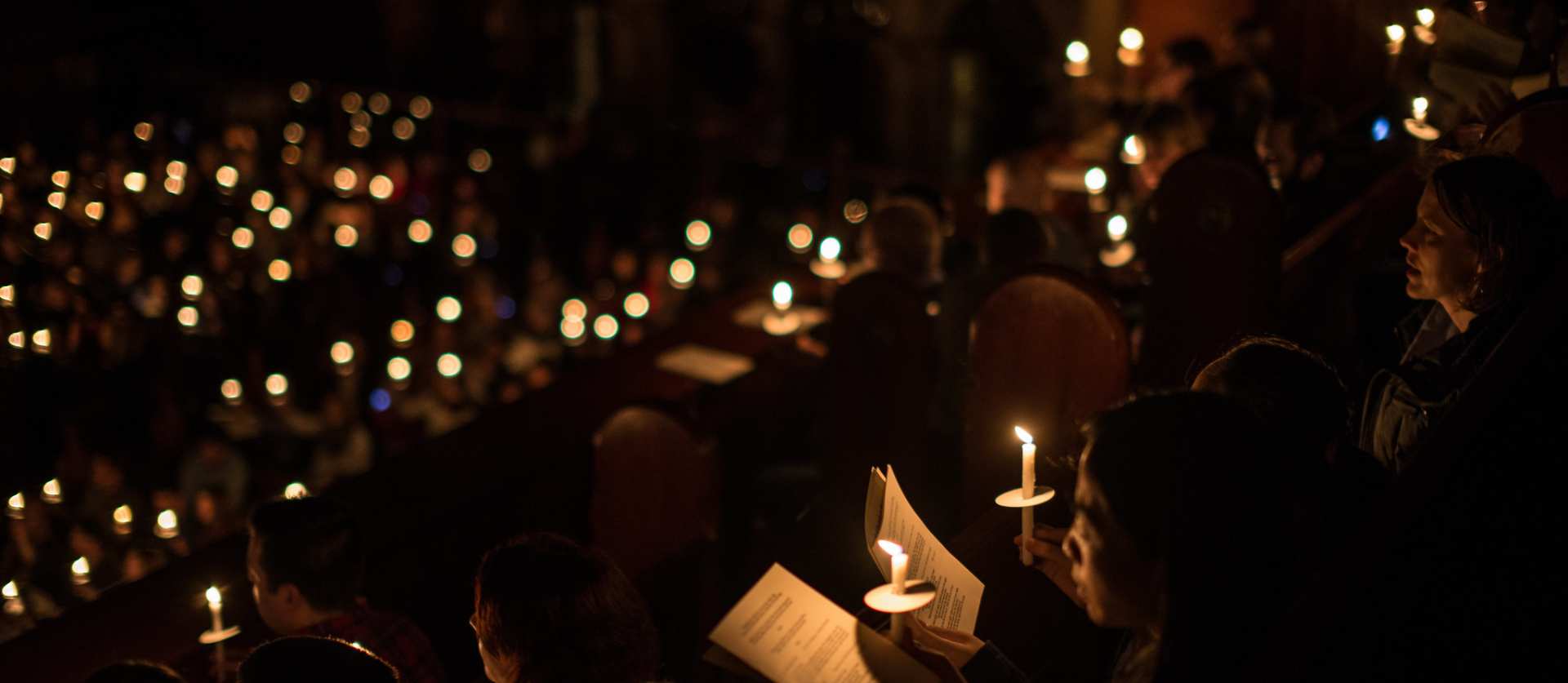 candlelight in the sanctuary